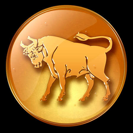 Taurus zodiac button icon 