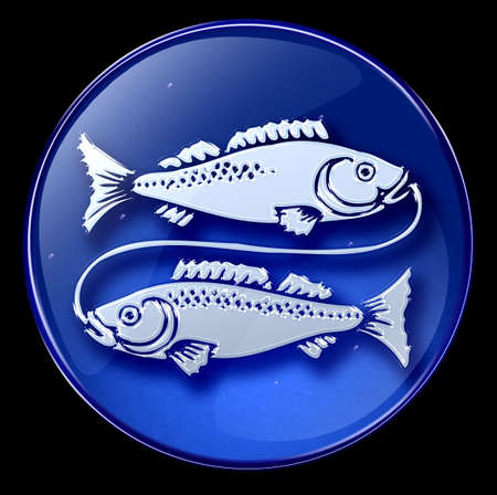 Pisces zodiac button iconの写真素材