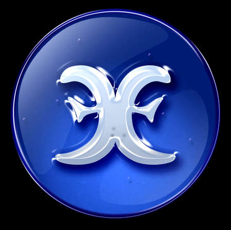 Pisces zodiac button iconの写真素材