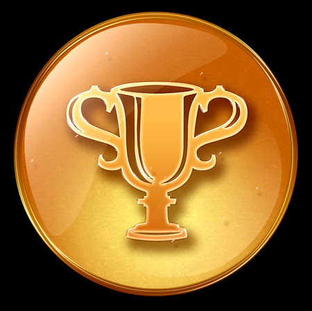 Cup icon, isolated on black backgroundの写真素材