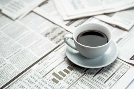 Coffee newspaper, businessの写真素材