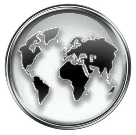 world icon grey, isolated on white background.の写真素材