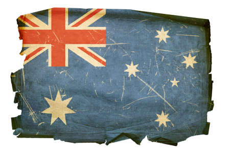 Australia Flag old, isolated on white background.の写真素材