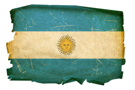Argentina Flag old, isolated on white background.の写真素材