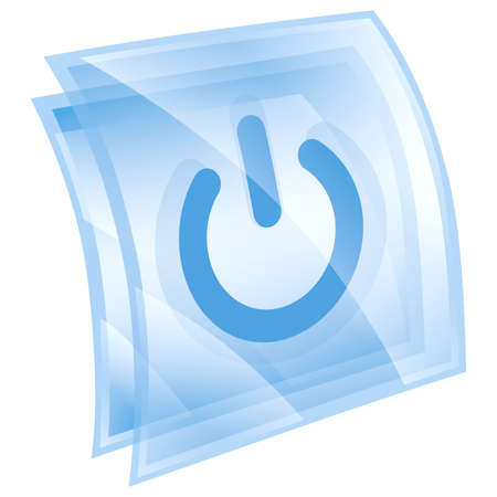 power button blue, isolated on white background.の写真素材