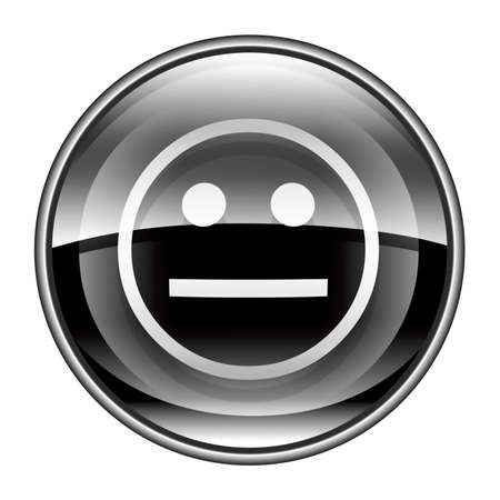 Smiley Face black, isolated on white background. の写真素材