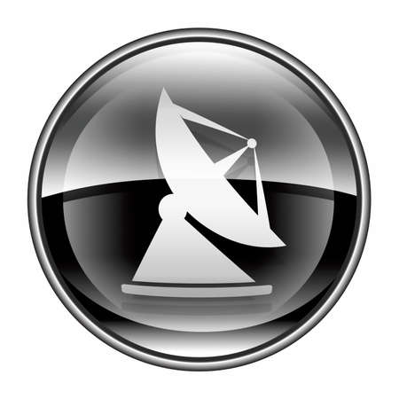 Antenna icon black, isolated on white backgroundの写真素材