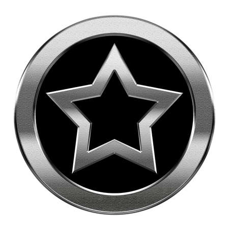 star icon silver, isolated on white background. の写真素材