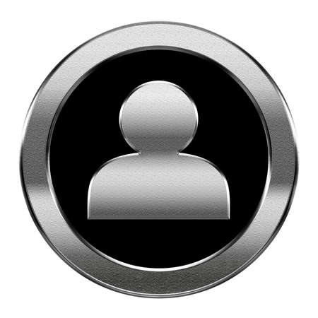 User icon silver, isolated on white backgroundの写真素材