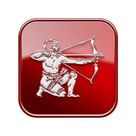 Sagittarius zodiac icon grey, isolated on white backgroundの写真素材