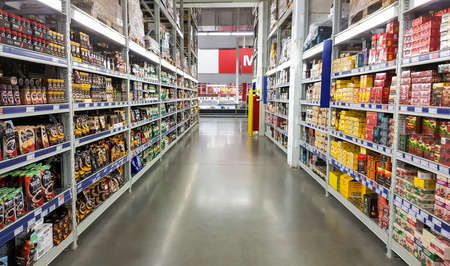 Moscow, Russia - JUNY 17: Shopping center "Metro" on Juny 17, 2016 in Moscow, Russia. "Metro" is one of the largest companies on russian marketのeditorial素材