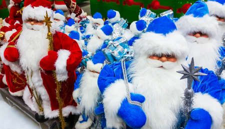 Santa Claus toy in supermarket. Christmas eveの写真素材