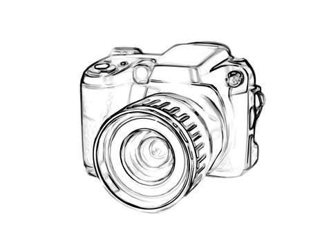 drawing digital cameraのイラスト素材