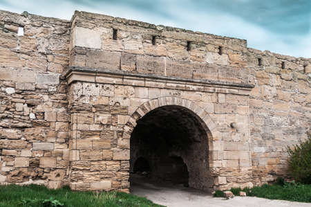 The medieval ruins of the fortress.の写真素材