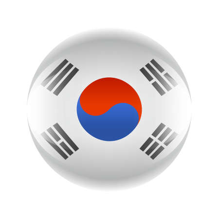 South Korea flag icon in the form of a ball. Vector eps 10のイラスト素材