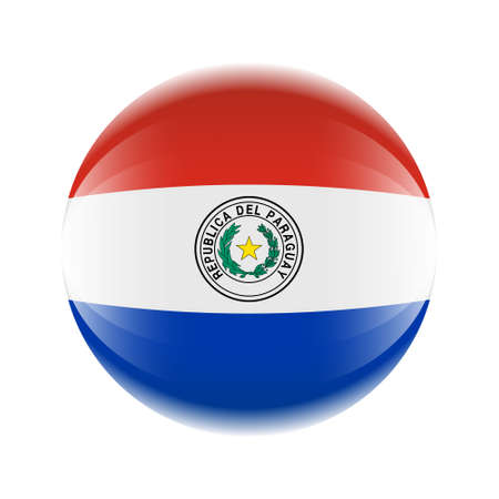 Paraguay flag icon in the form of a ball.のイラスト素材