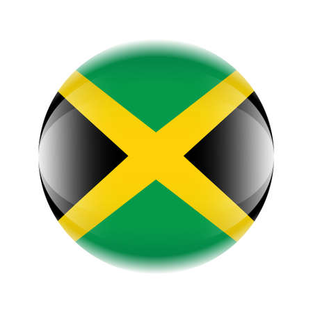 Jamaica flag icon in the form of a ball.のイラスト素材