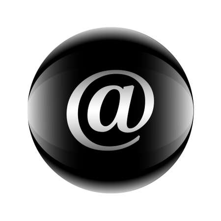 Email symbol icon black-white in the form of a ball. Vector eps 10のイラスト素材