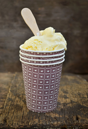 Delicate ice cream with vanillaの写真素材