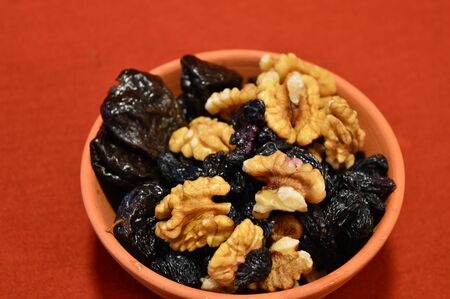 mixed nuts and dried fruitsの写真素材