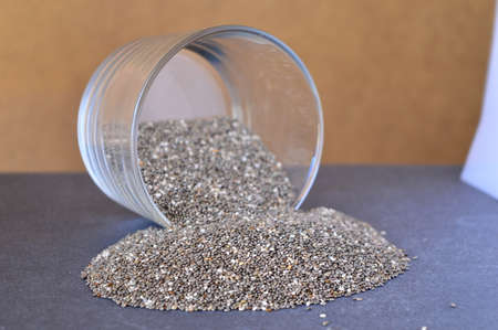 chia seeds in a bowlの写真素材