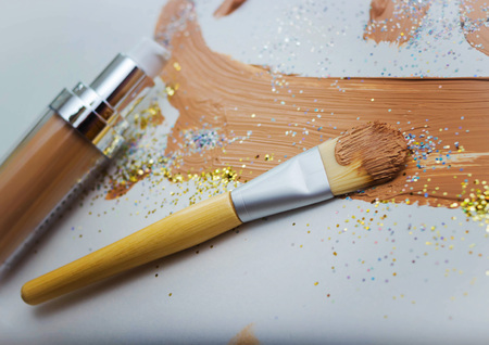 Flat brush for makeup, face cream, cream smears