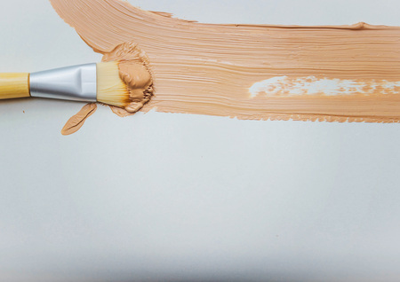Flat brush for makeup, face cream, cream smearsの写真素材