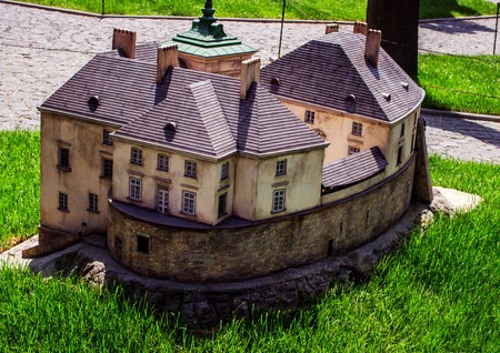 Miniature of the old fortress in the city of Kamenets-Podolsky in the Museum of the Fortress of Ukraine.のeditorial素材