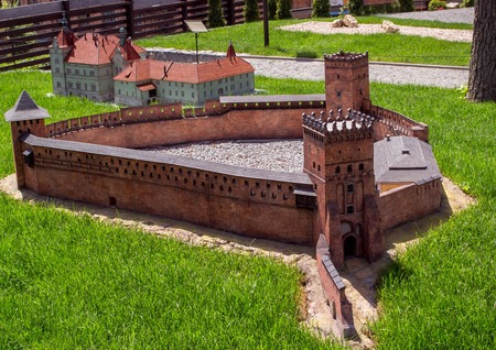 Miniature of the old fortress in the city of Kamenets-Podolsky in the Museum of the Fortress of Ukraine.のeditorial素材