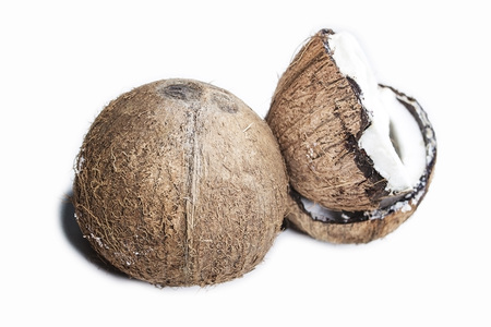 Coconut on clean white background, isolated fruit, isolate object.の写真素材