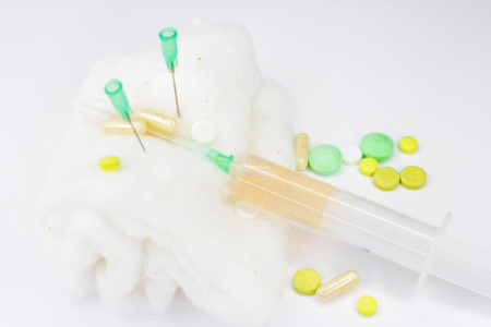 Medicine. Medical topics. Medicines on a white background. Different medications. Suicide and STOP addiction.の写真素材