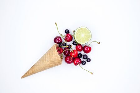 Concept or layout of fruit ice creamの写真素材