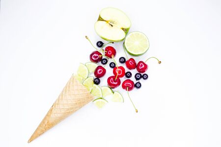 Concept or layout of fruit ice creamの写真素材