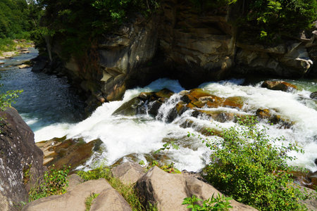 mountain river rapidsの写真素材