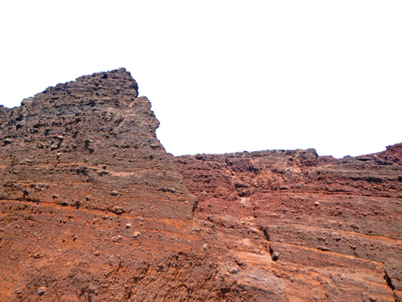 Desert rock layer with sky trasparent. On Santorini volcano island.の写真素材