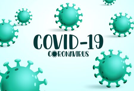 Coronavirus covid-19 green vector banner template.のイラスト素材