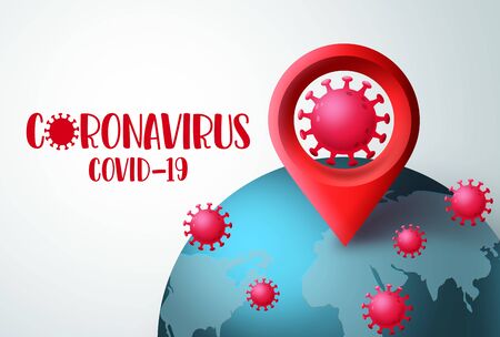 Coronavirus covid-19 global vector banner.のイラスト素材