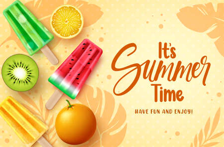 Summer vector background design. Hello summer typography text in abstract space with icicles,...