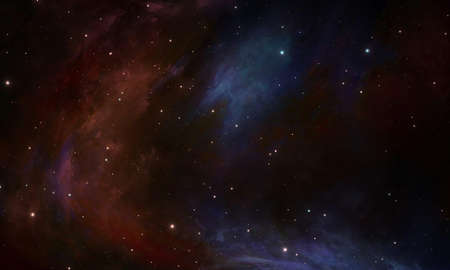 Star clusters, nebula outer space background. Bright and vibrant Multicolor Starfield Infinite space outer space background with nebulas and starsの写真素材