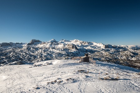 The Dachstein on the Upper Austrian side is the highest mountain in Upper Austriaの写真素材