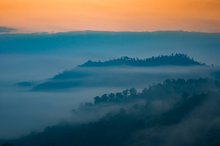 Mountain with sun riseの写真素材