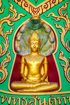 Big Buddha temple statue during a sunny bright day, Wat Phra Yai in Koh Samui, Surat Thani, Thailandの写真素材