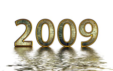 2009 golden reflexion on whiteの写真素材