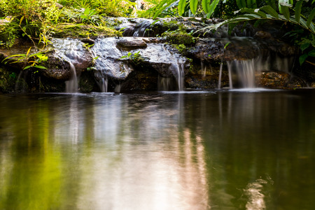 Small water fall in close-up shotの写真素材