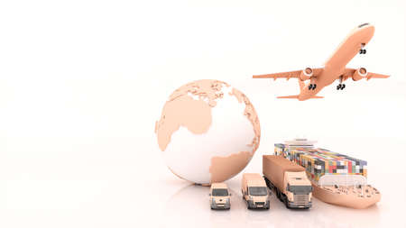 international shipping and delivery of goods, 3d illustration