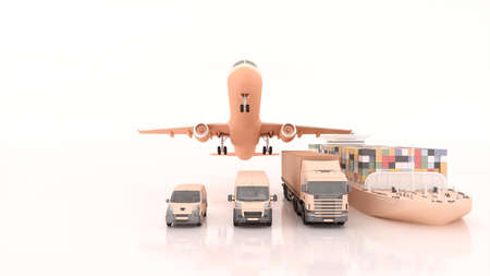 international shipping and delivery of goods, 3d illustration