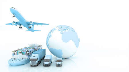 international shipping and delivery of goods, 3d illustrationの写真素材
