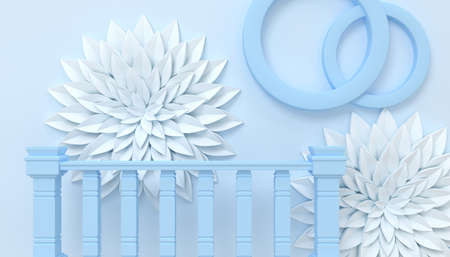 abstract architecture background wallpaper blue shades 3d illustration