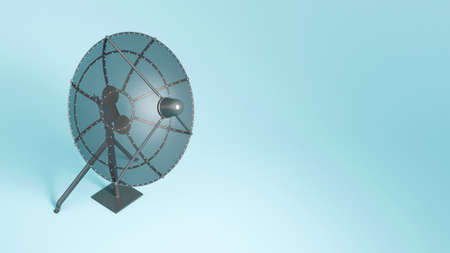 satellite antenna on a blue background close-up, 3d illustrationの写真素材