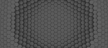 abstract technological background of hexagons, 3d illustration